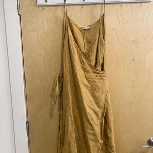 Linenfox “Camel” Mustard Wrap Dress